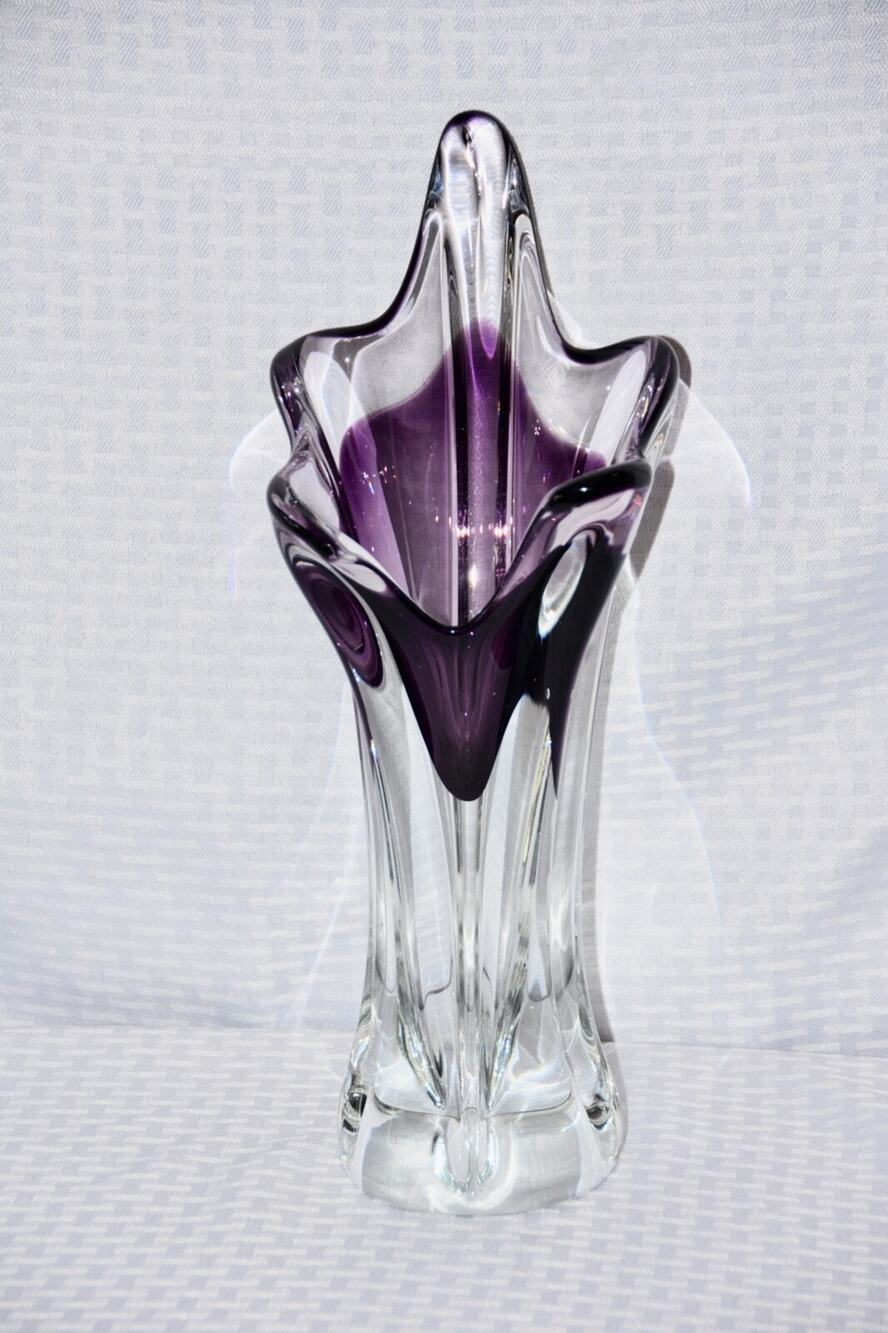 Alfredo Barbino Murano Sommeroso Studio Murano Pulled Art Glass Vase